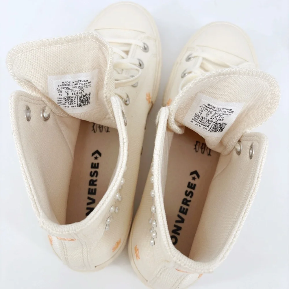 CONVERSE Chuck Taylor All Star Lift Platform Hi Pearls Cream Sneakers 10